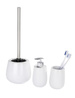 Recipient pentru perie MALTA WHITE + perie WC, WENKO, alb