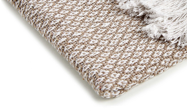 Pătură din bumbac pentru pat, 130 x 160 cm, bej