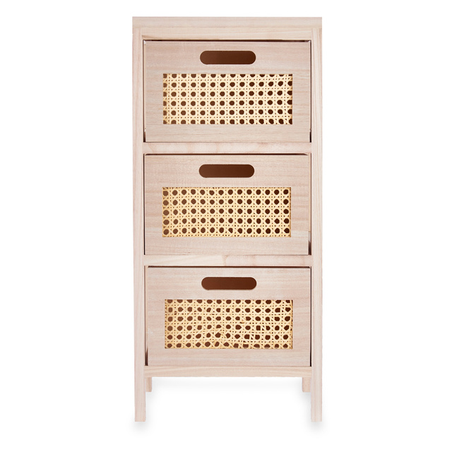 Comoda mini cu 3 sertare, impletitura vieneza, 25 x 27 x 58 cm