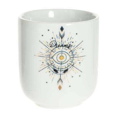 Set de cani din portelan cu suport REVES, 4 bucati, 100 ml