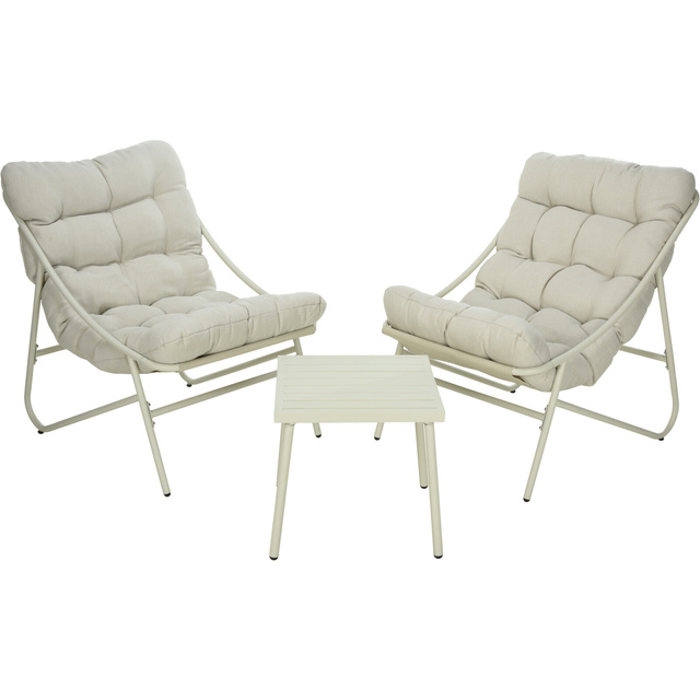 Set de mobilier de grădină, 2 fotolii și o măsuță de cafea