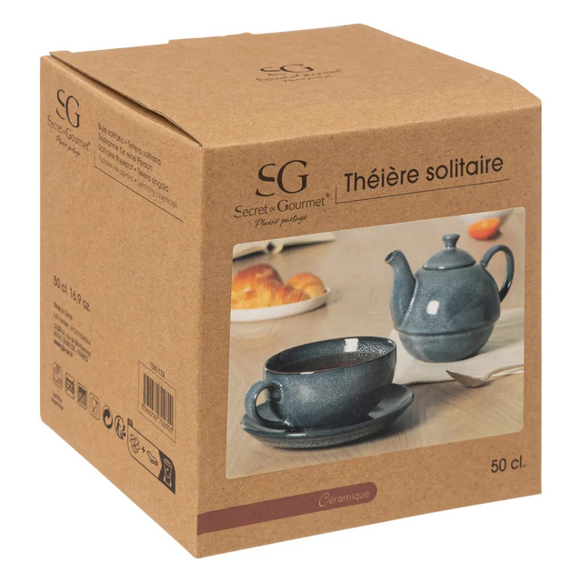 Ceainic cu ceașcă CALLIE, ceramică, 500 ml