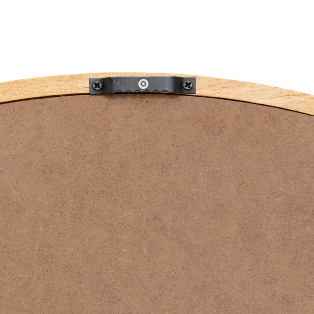 Oglindă de perete KIM cu ramă din lemn, Ø 75 cm