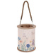 Felinar din bambus cu mâner din frânghie, Ø 17 x 21,5 cm, model floral