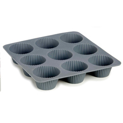 Tava de briose din silicon, pentru 9 bucati