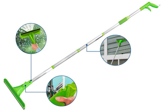 Spălător de geamuri și feronerie cu pulverizator