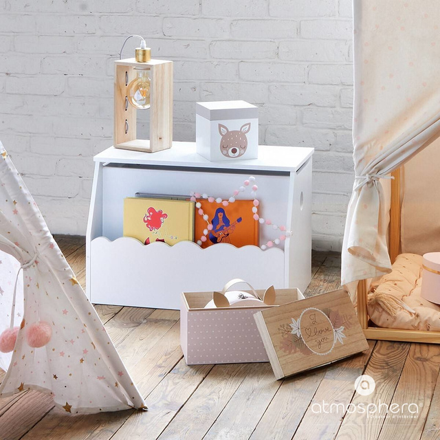 Raft pentru copii cu spatiu de depozitare jucarii