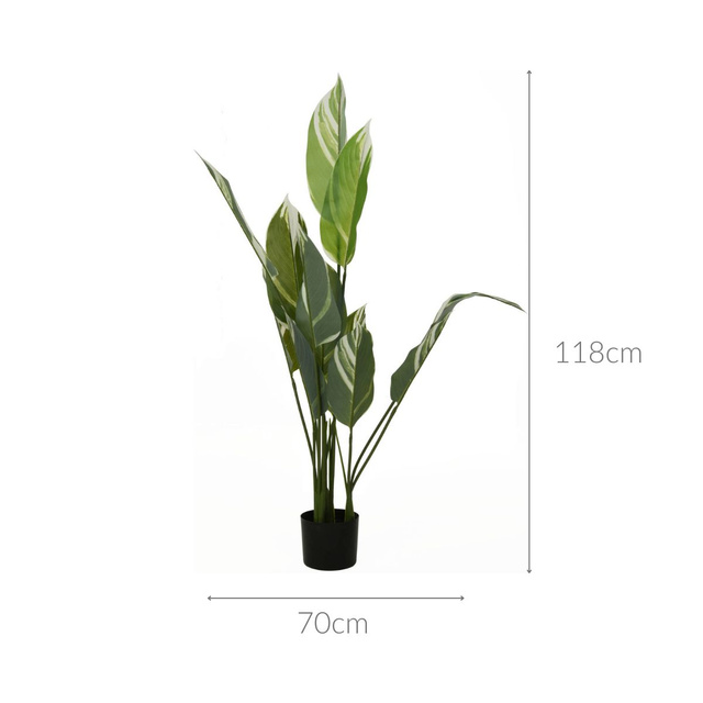 Planta artificiala cu frunze mari, 118 cm