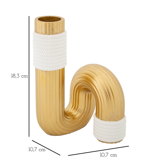 Vază în formă de undă din polirășină, înălțime 18 cm