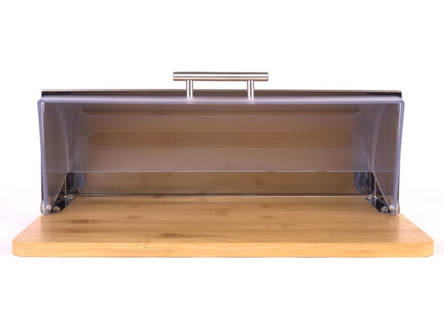 Cos servire pentru paine, Secret de Gourmet, 37x27x15 cm, Lemn, Maro/Transparent