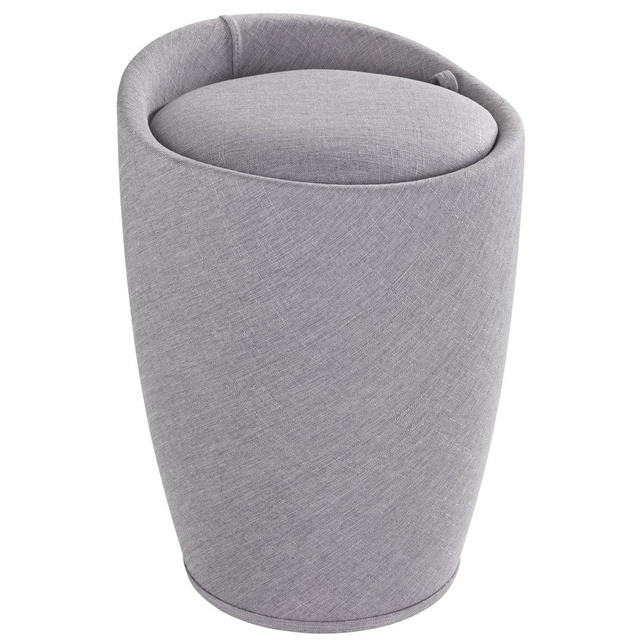 Pufa CANDY GRI DESCHIS - coș de rufe, 2 în 1, WENKO, gri deschis