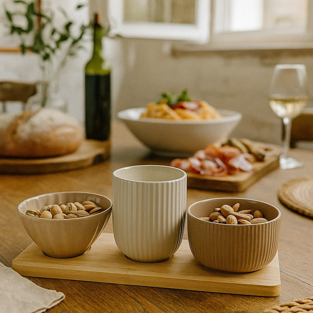 Boluri pentru gustări NOBI, 3 recipiente și o tavă