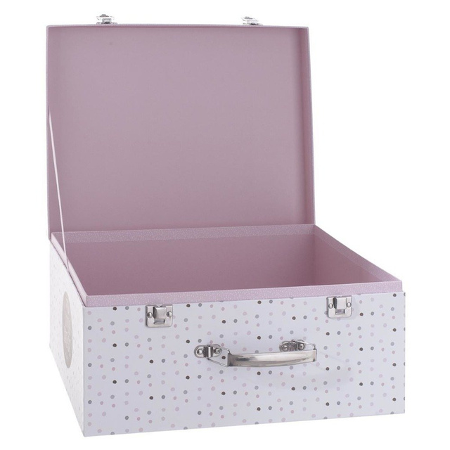 Set 3 cutii depozitare, Alb/Roz, Atmosphera Createur d'interieur