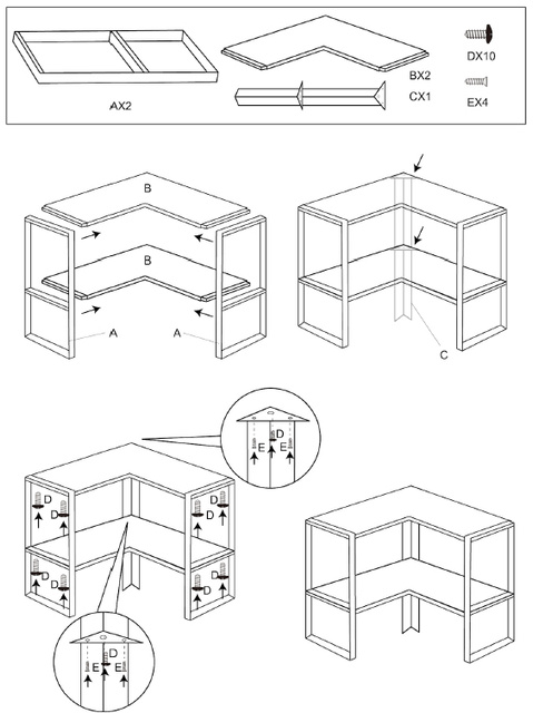 Raft bucatarie coltar, 2 nivele, 40 x 40 x 35 cm