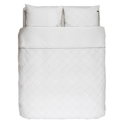 Lenjerie albă din percal cu carouri, lenjerie olandeză, fețe de pernă decorative, Essenza, 140 x 220 cm