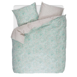 Set de lenjerie din bumbac satinat de culoare turcoaz, 200 x 220 cm, Esprit,
