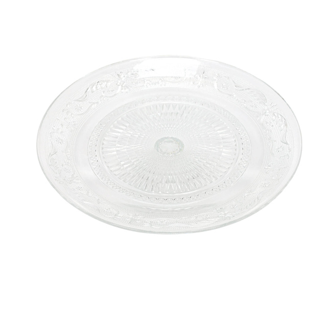 Platou de sticlă pentru tort, stil clasic, Ø 25 x 7 cm