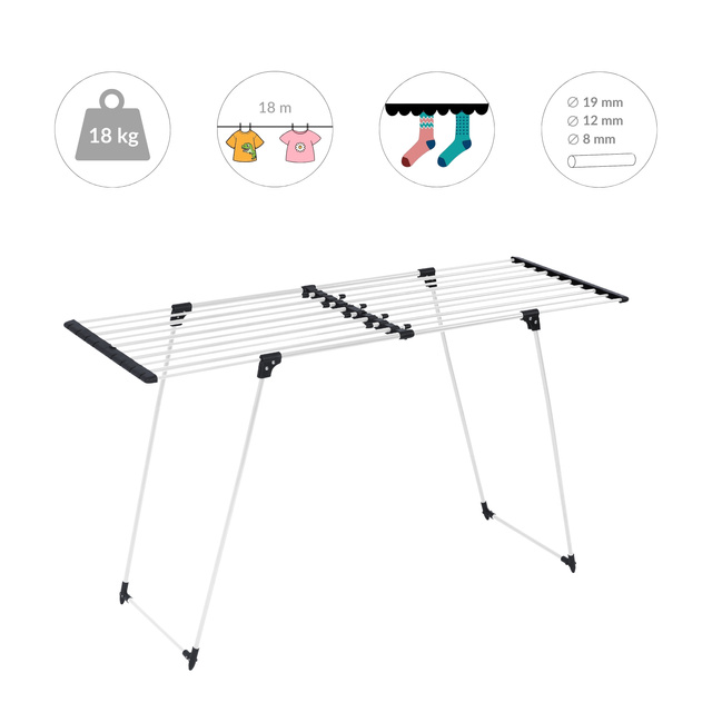 Uscător telescopic pentru rufe, 100-163 cm, LALEA