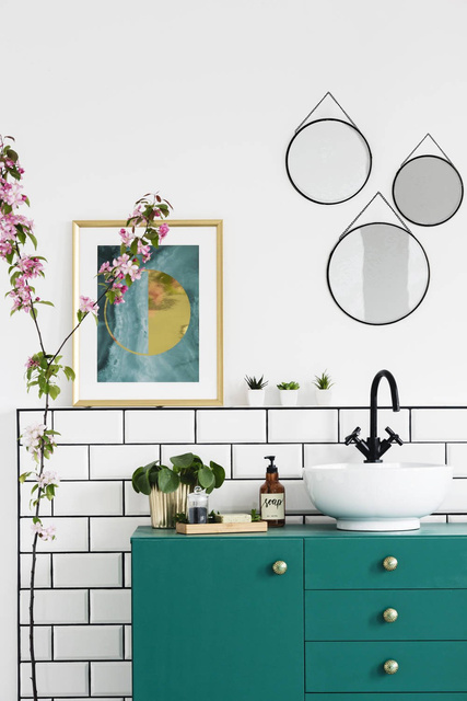 Oglinzi decorative în formă rotundă, set de trei oglinzi suspendate în diferite dimensiuni - Atmosphera Créateur d'intérieur