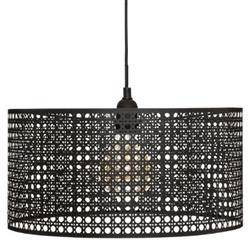 Lampă suspendată KATEL, Ø 38 cm, umbră ajurată neagră