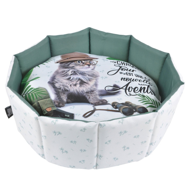 Pat pentru caini si pisici cu perna detasabila AVENTURE, Ø 48 cm