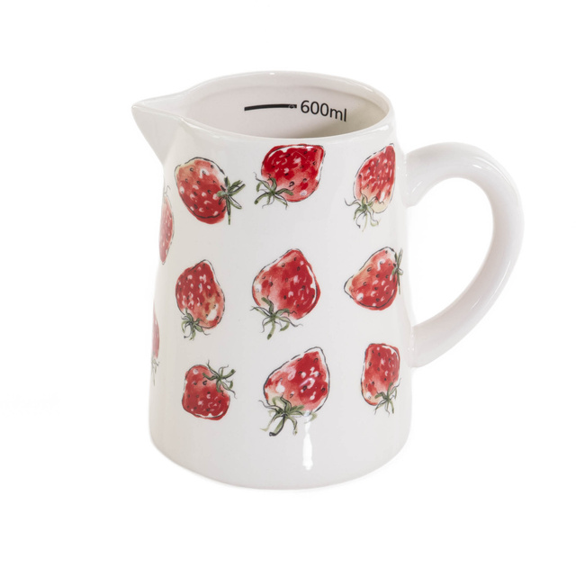 Carafa ceramica Strawberry, cu model capsuni, 500 ml