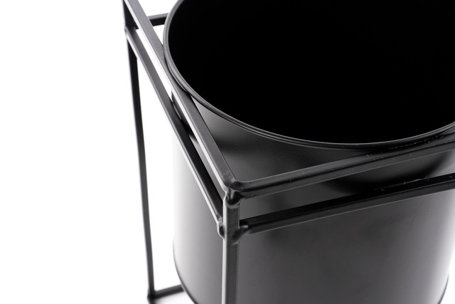 Set suport pentru flori modern din metal, 2 bucăți, negru