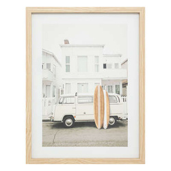 Poster retro inramat cu masina VIVIEN, 30 x 40 cm