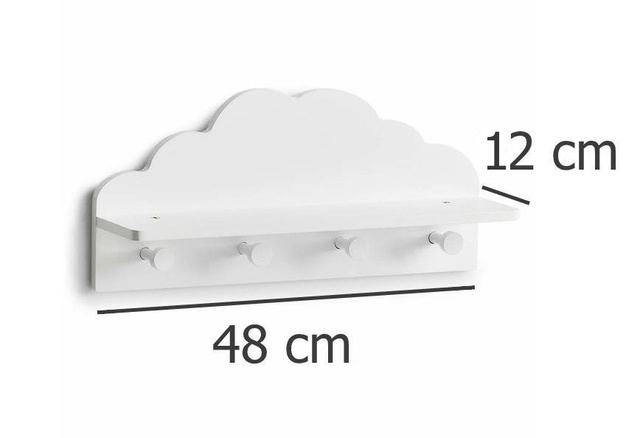 Cuier CLOUD pentru haine copii cu raft, 2in1, ZELLER