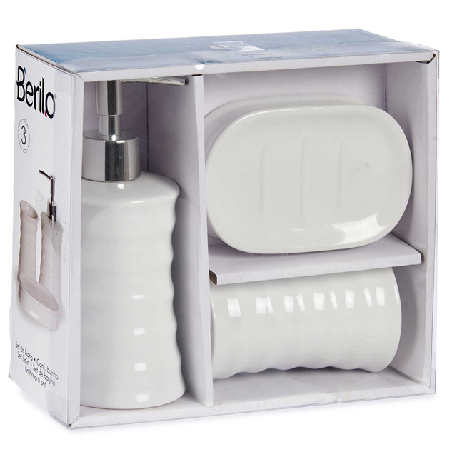 Set de baie alb STRIPED, 3 piese