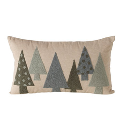 Pernă decorativă cu brăduți din material boucle MALI, 30 x 50 cm