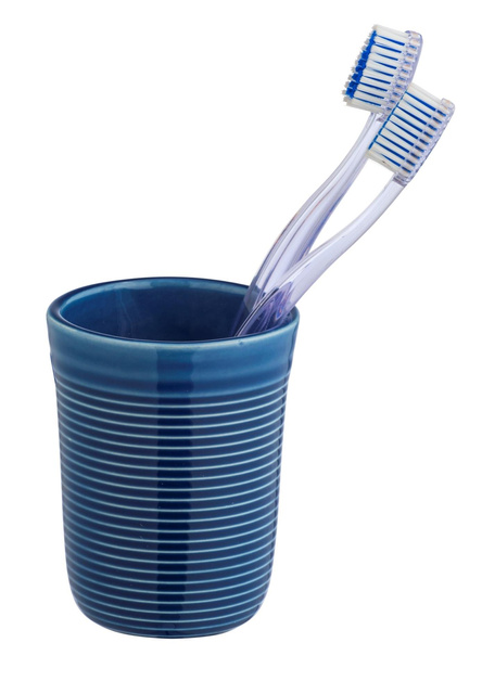 Suport periuta de dinti SADA, ceramica, bleumarin, Ø 8 cm, Wenko