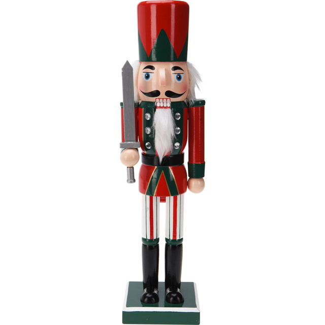 Bunicel de nuci, figură din lemn de pin, 38 cm