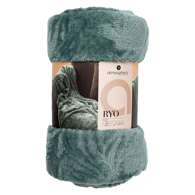 Pătură flanelată periată Ryo albastră 125 x 150 cm