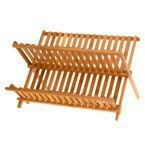 Uscător de vase din bambus, suport - 2 niveluri