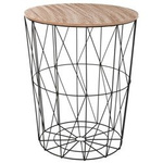 Măsuță de cafea cu structură din oțel, masă ocazională din otel cu spațiu de depozitare