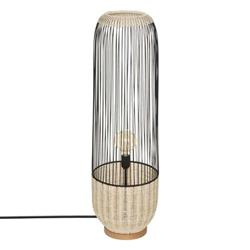 Lampa de podea Anea boho, ratan si metal, inaltime 95 cm