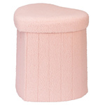 Pufă inimă ALLOY, tapițerie de miel, 34 x 28 x 35 cm, roz