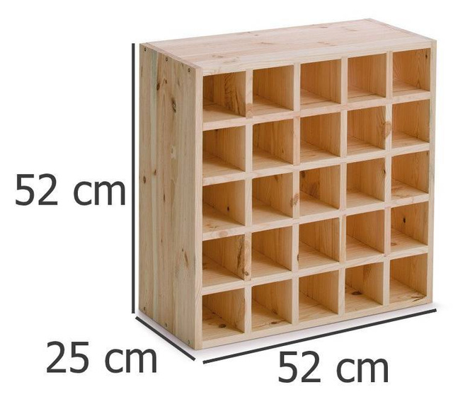 Suport din lemn pentru vin, 25 de sticle, ZELLER, model 2