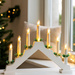 Suport de lumanare Advent din lemn, LED, 7 lumini