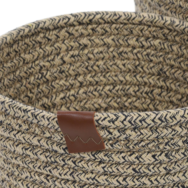 Coșuri rotunde de depozitare, împletite din bumbac, 2 bucăți