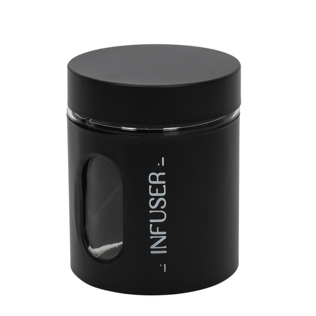 Recipient alimentar din sticla NEGRU, 600 ml