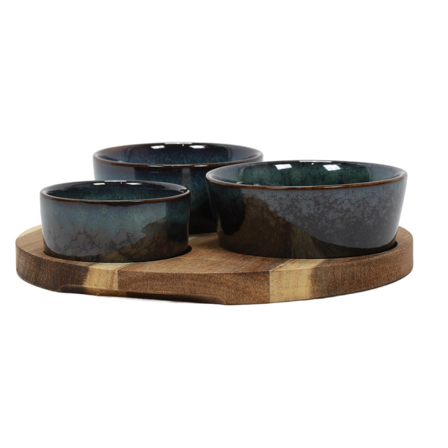 Tava de gustare cu boluri din gresie, Ø 20 cm