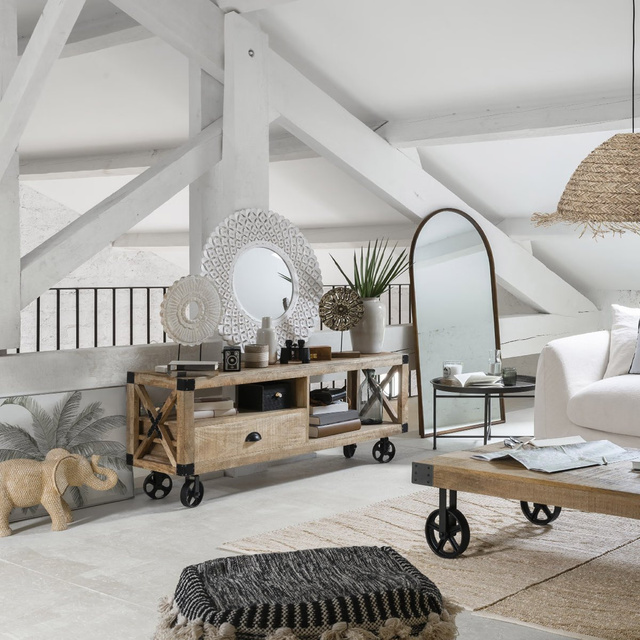 Oglinda de perete JOYCE cu rama aurie, 60 x 106 cm