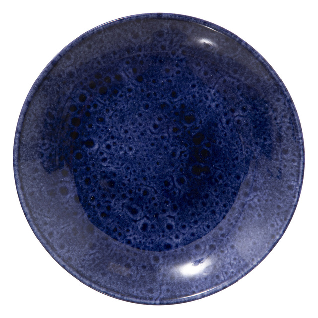 Farfurie de tort din gresie CASA, bleumarin, Ø 21 cm