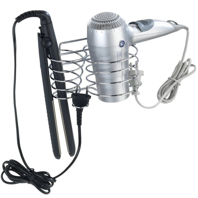 Suport pentru uscător de păr CLASIC cu suport dublu pentru prosoape, WENKO