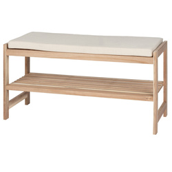 Dulap de pantofi din lemn cu sezut ACINA, material care imita inul WENKO