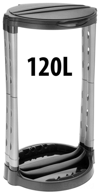 Suport pentru saci de gunoi, 120 l, gri