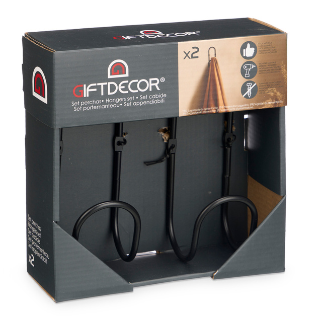 Suport pentru prosoape, 2 buc, 7 x 6 x 15,5 cm