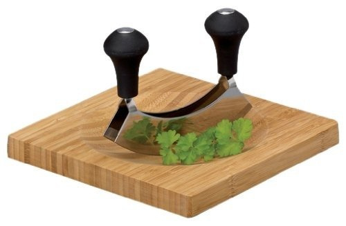 Placă de bambus pentru tăiat ierburi + tocător